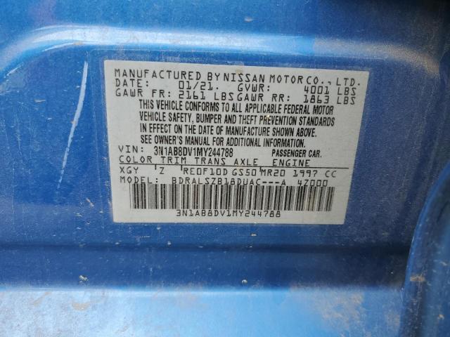 2021 NISSAN SENTRA SR 3N1AB8DV1MY244788