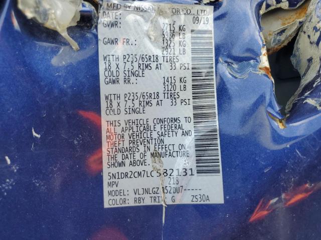 2020 NISSAN PATHFINDER 5N1DR2CM7LC582131