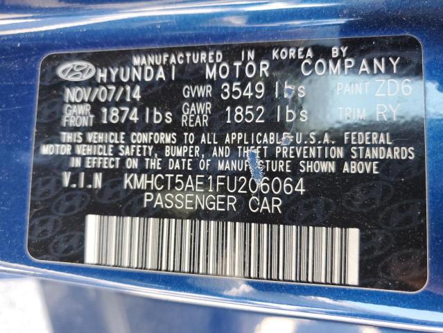 2015 HYUNDAI ACCENT GS KMHCT5AE1FU206064