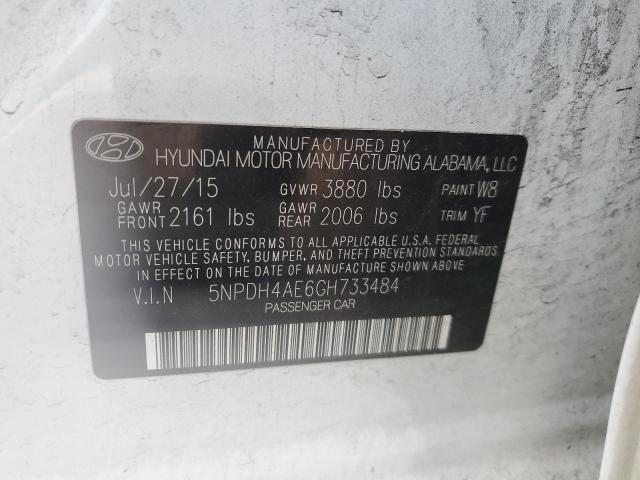 2016 HYUNDAI ELANTRA SE 5NPDH4AE6GH733484