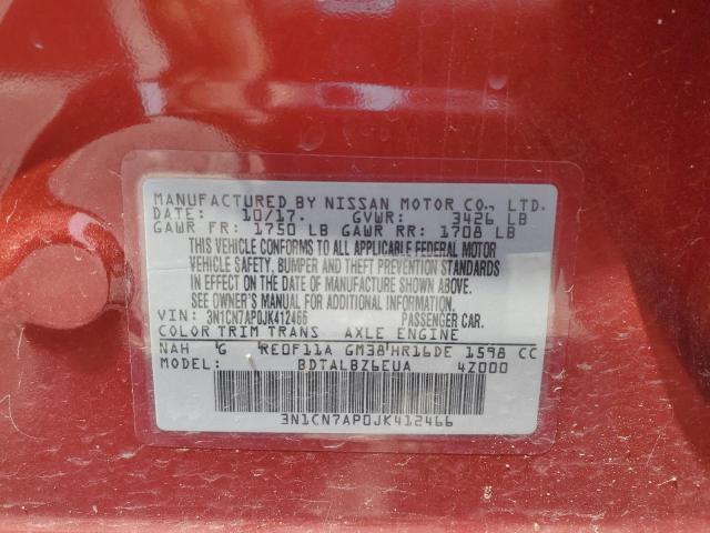 2018 NISSAN VERSA S - 3N1CN7AP0JK412466