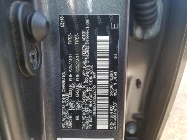 2016 TOYOTA 4RUNNER SR - JTEBU5JR0G5332892