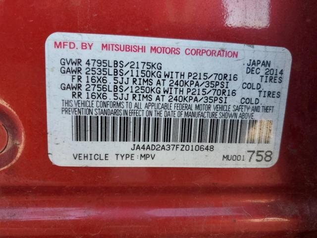 2015 MITSUBISHI OUTLANDER JA4AD2A37FZ010648