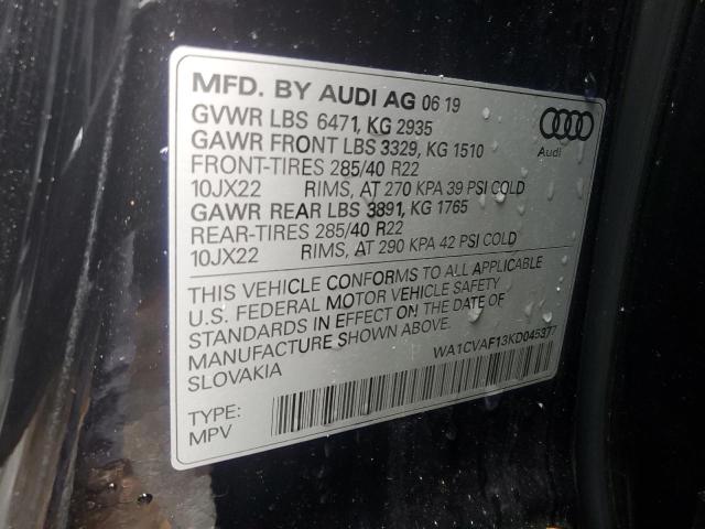2019 AUDI Q8 PRESTIG WA1CVAF13KD045377