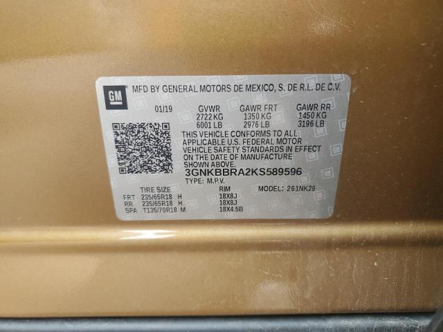 2019 CHEVROLET BLAZER 1LT 3GNKBBRA2KS589596