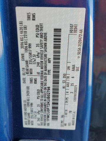 2019 FORD ESCAPE S - 1FMCU0F72KUB02798