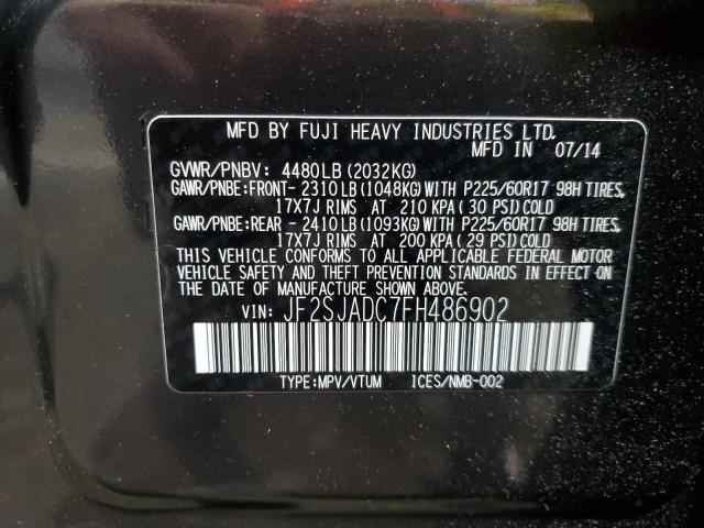 2015 SUBARU FORESTER 2 JF2SJADC7FH486902