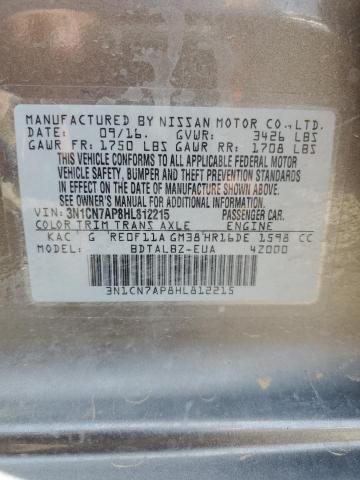 2017 NISSAN VERSA S - 3N1CN7AP8HL812215