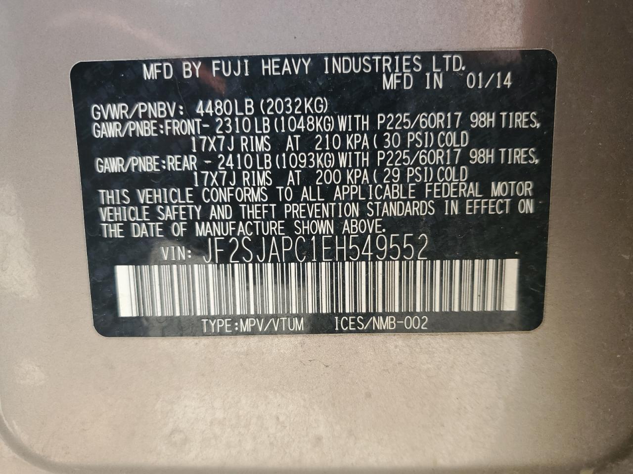 SUBARU FORESTER 2.5I TOURING