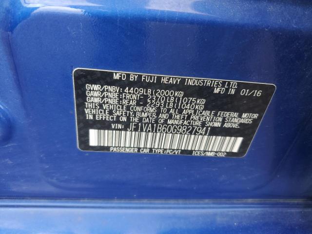 2016 SUBARU WRX JF1VA1B60G9827941