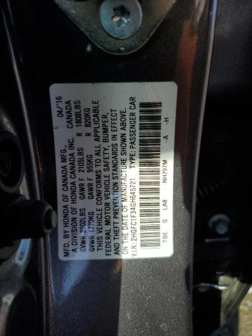 2016 HONDA CIVIC EX 2HGFC1F34GH645721