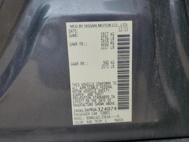 2016 NISSAN ALTIMA 2.5 - 1N4AL3AP9GN324074