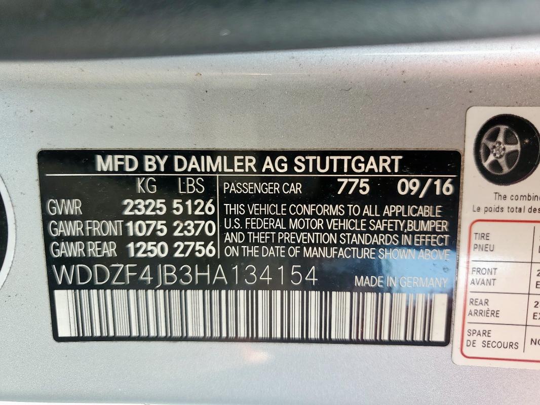 2017 MERCEDES-BENZ E 300 - WDDZF4JB3HA134154