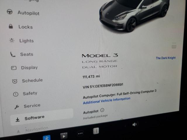 2022 TESLA MODEL 3 5YJ3E1EB8NF206691