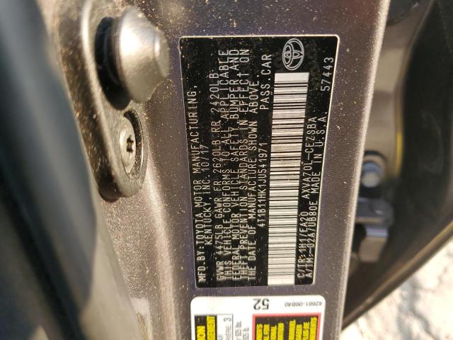 2018 TOYOTA CAMRY L - 4T1B11HK1JU541971