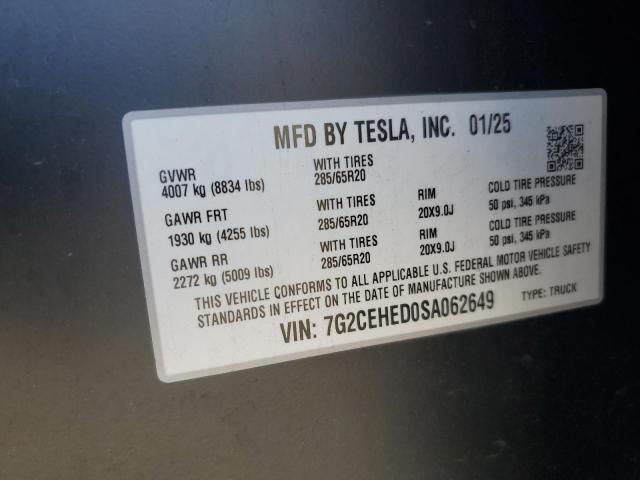 2025 TESLA CYBERTRUCK 7G2CEHED0SA062649