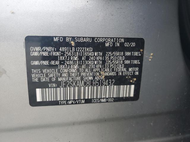 2020 SUBARU FORESTER S JF2SKAMC8LH519432
