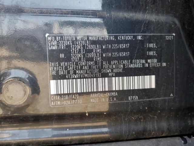2021 TOYOTA RAV4 XLE - 4T3RWRFV7MU049193