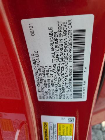 2021 HONDA ACCORD SPO - 1HGCV1F38MA083619