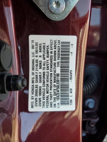 2020 HONDA INSIGHT EX 19XZE4F50LE001180