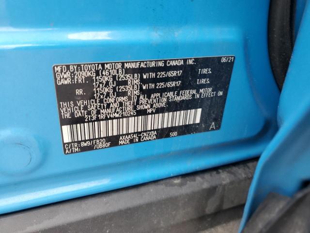 2021 TOYOTA RAV4 LE 2T3F1RFV4MW210245