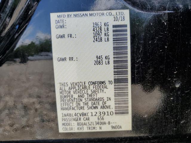 2019 NISSAN ALTIMA SR - 1N4BL4CV8KC123910