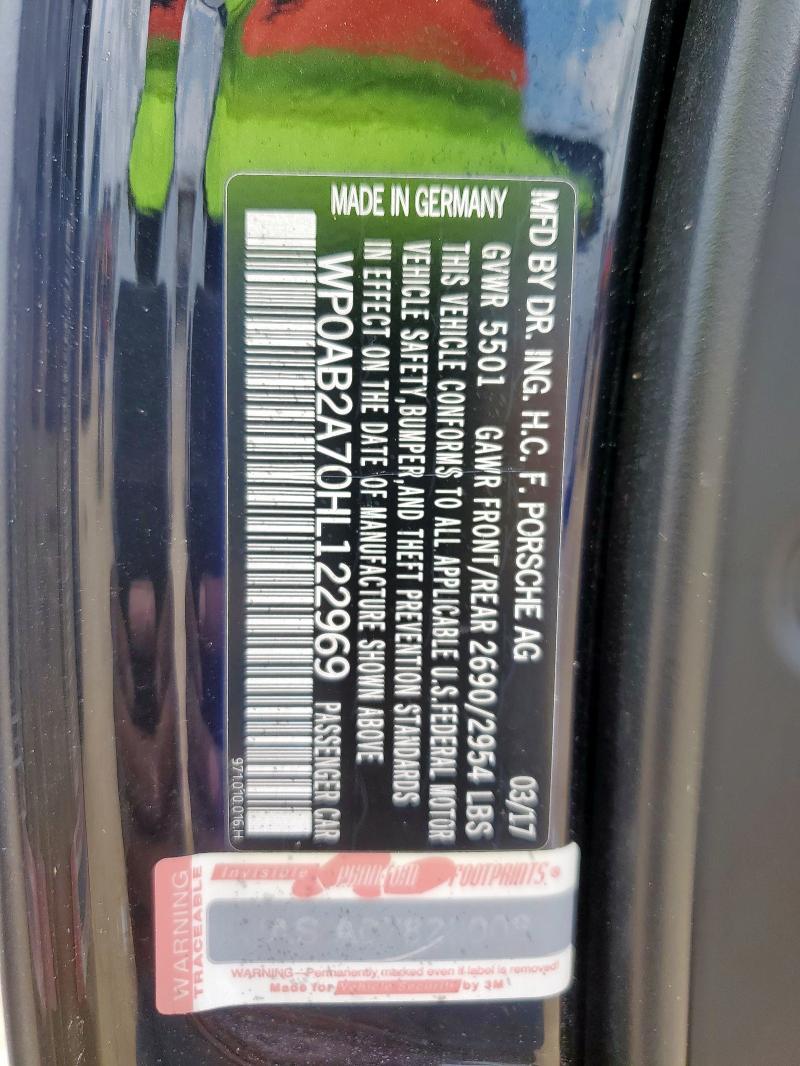 2017 PORSCHE PANAMERA 4 WP0AB2A70HL122969
