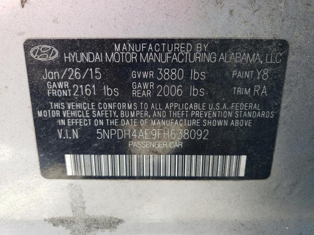 2015 HYUNDAI ELANTRA SE 5NPDH4AE9FH638092