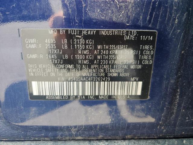 2015 SUBARU OUTBACK 2. - 4S4BSAAC4F3262429