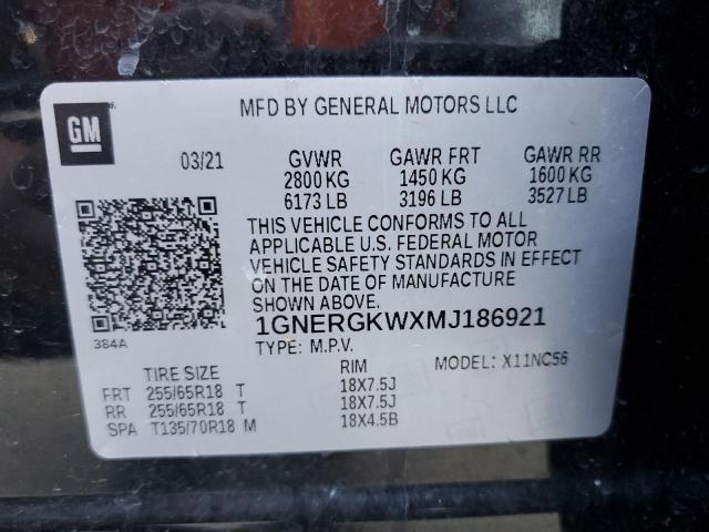 2021 CHEVROLET TRAVERSE L 1GNERGKWXMJ186921