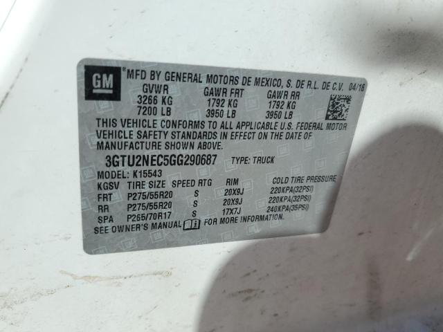 2016 GMC SIERRA K15 3GTU2NEC5GG290687