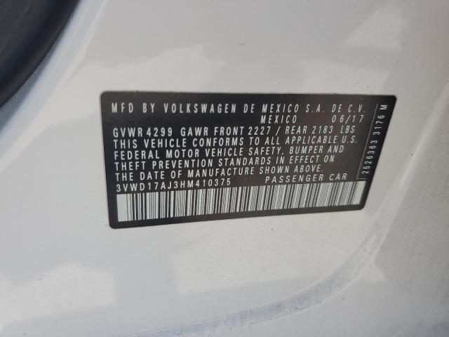 2017 VOLKSWAGEN JETTA SPOR 3VWD17AJ3HM410375