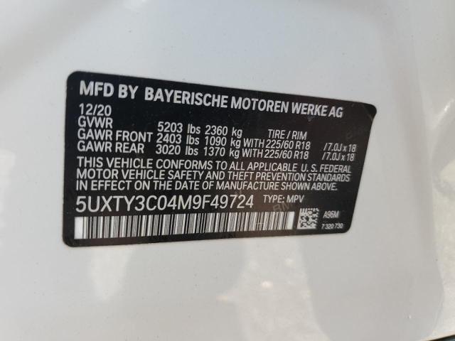 2021 BMW X3 SDRIVE3 5UXTY3C04M9F49724