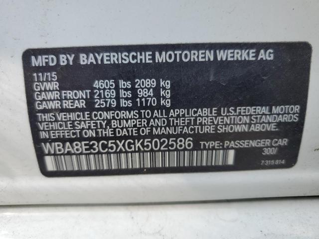 2016 BMW 328 XI SULEV WBA8E3C5XGK502586