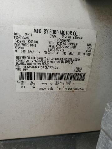 2015 FORD EXPLORER S 1FM5K8GT3FGA77424