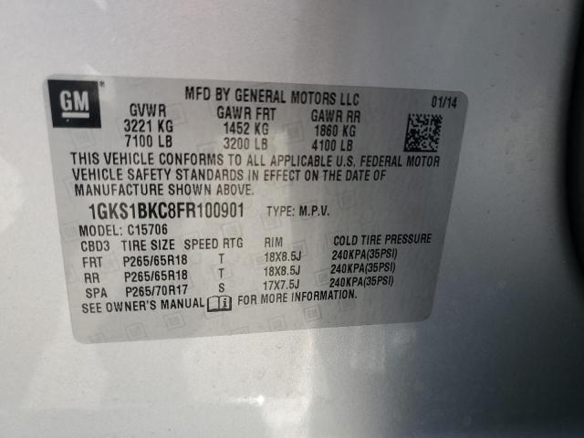 2015 GMC YUKON SLT 1GKS1BKC8FR100901