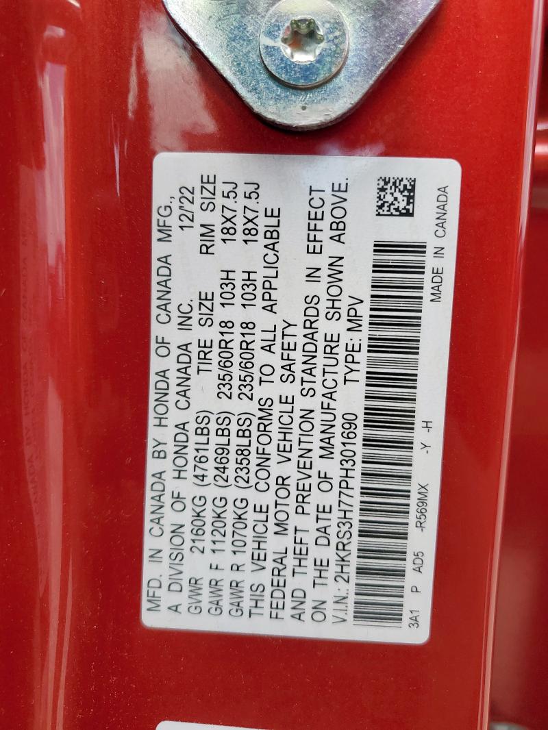 2023 HONDA CR-V EX 2HKRS3H77PH301690