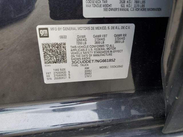 2022 CHEVROLET SILVERADO - 3GCUDDET7NG661852