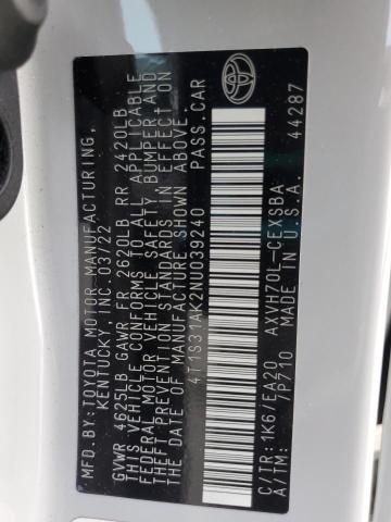 2022 TOYOTA CAMRY NIGH 4T1S31AK2NU039240