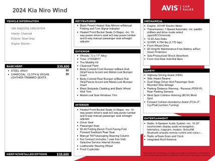 2024 KIA NIRO WIND KNDCR3L14R5107979