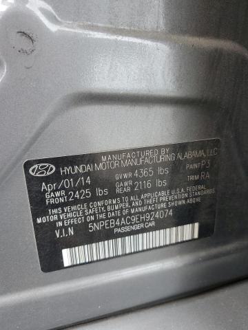 5NPEB4AC9EH924074 2014 HYUNDAI SONATA