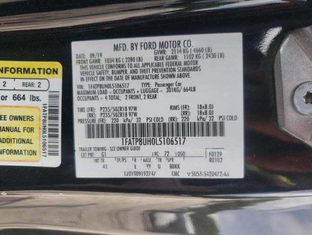 2020 FORD MUSTANG - 1FATP8UH0L5106517