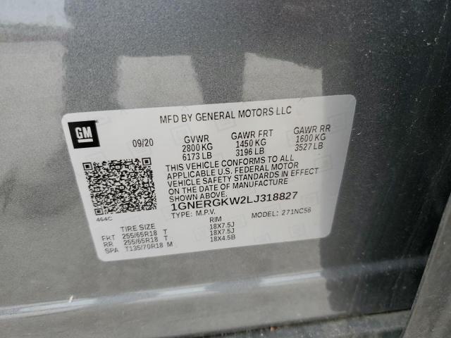 2020 CHEVROLET TRAVERSE L 1GNERGKW2LJ318827