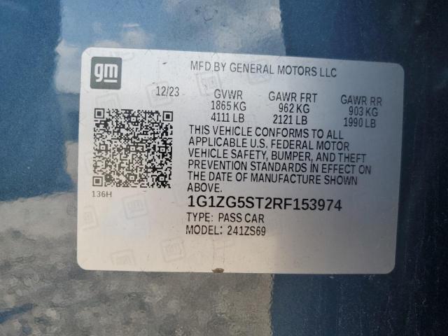 2024 CHEVROLET MALIBU RS 1G1ZG5ST2RF153974
