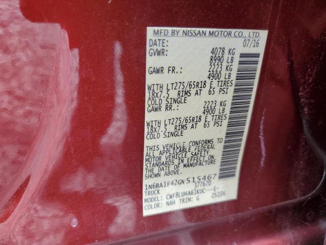 2016 NISSAN TITAN XD S 1N6BA1F42GN515467