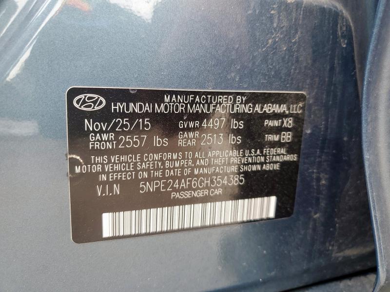 2016 HYUNDAI SONATA SE 5NPE24AF6GH354385