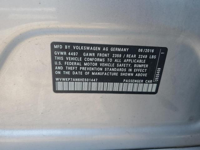 2017 VOLKSWAGEN CC SPORT WVWKP7AN6HE501447