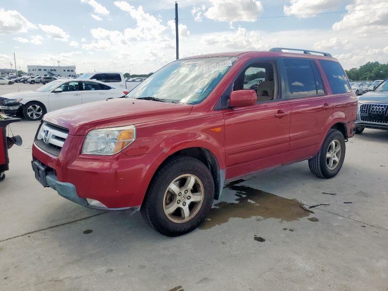 HONDA PILOT EX 2006 red  gas 5FNYF28456B009114 photo #1