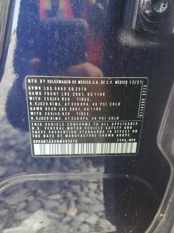 2022 VOLKSWAGEN TIGUAN SEL 3VV4B7AXXNM063970