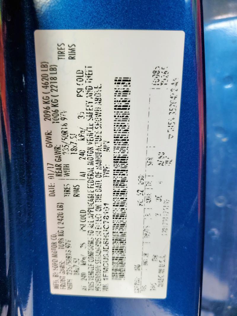 2017 FORD ESCAPE TIT - 1FMCU0JD8HUC78101